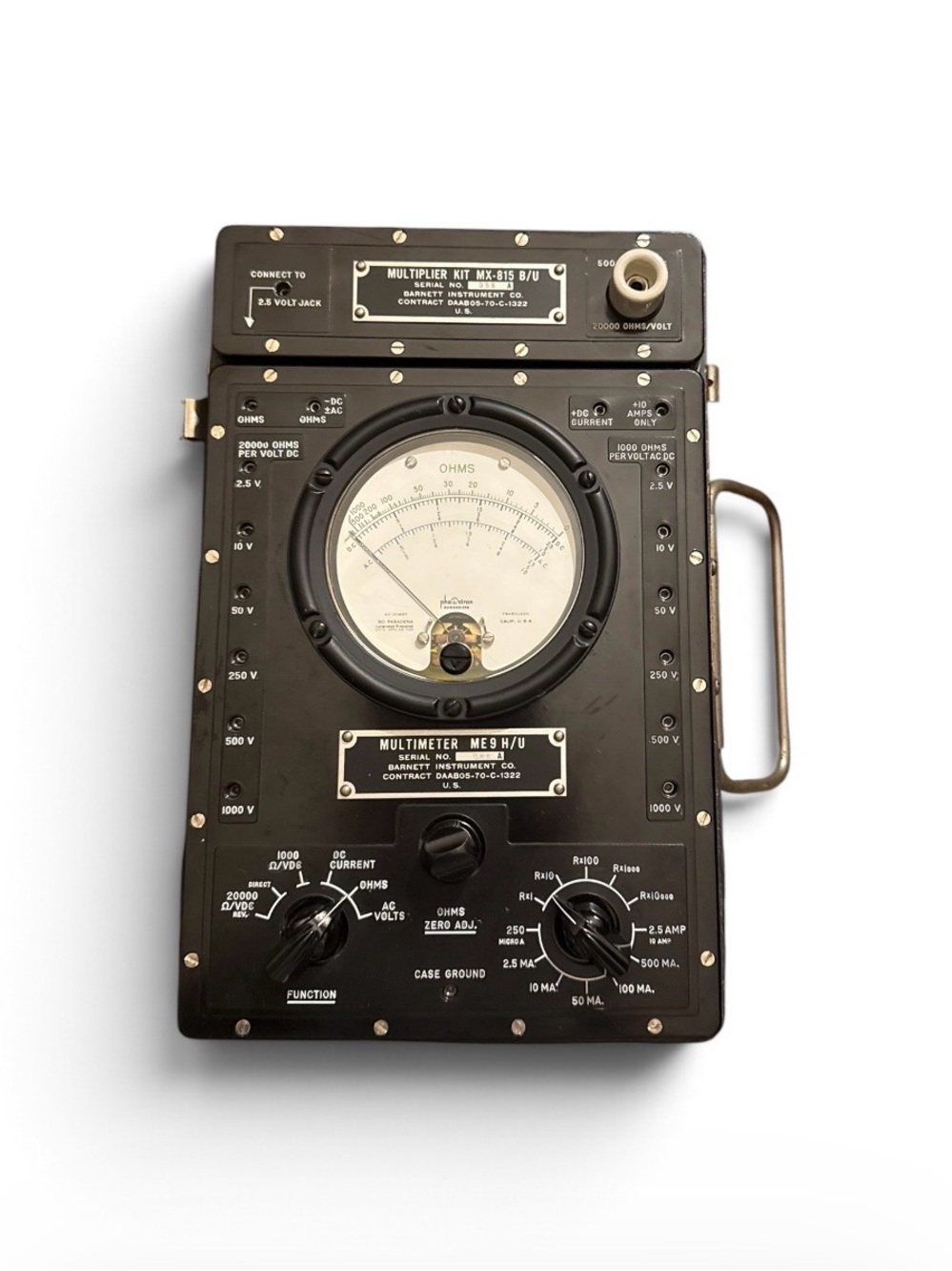 Vintage~U.S. military Barnett Multimeter ME9 H/U (TS-352 B/U)~with Multiplier